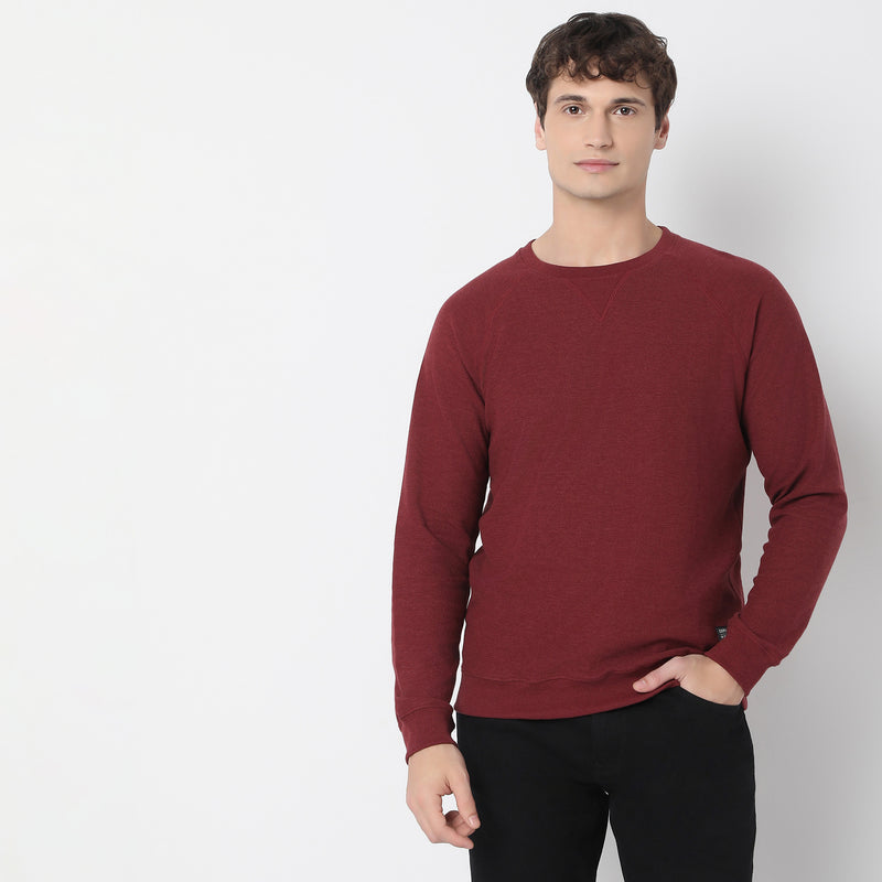 Regular Fit Solid Sweatshirt