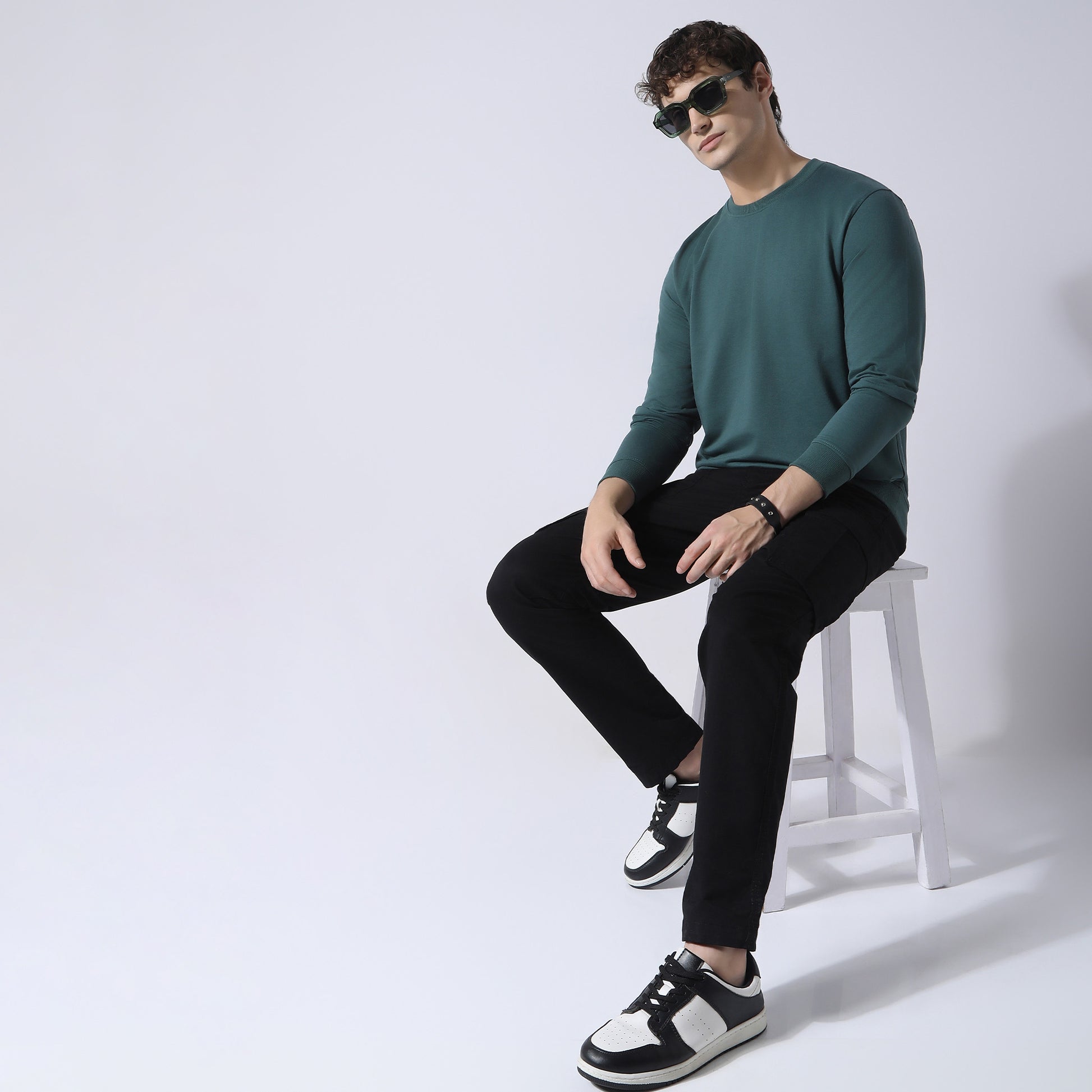 Regular Fit Solid Sweatshirt