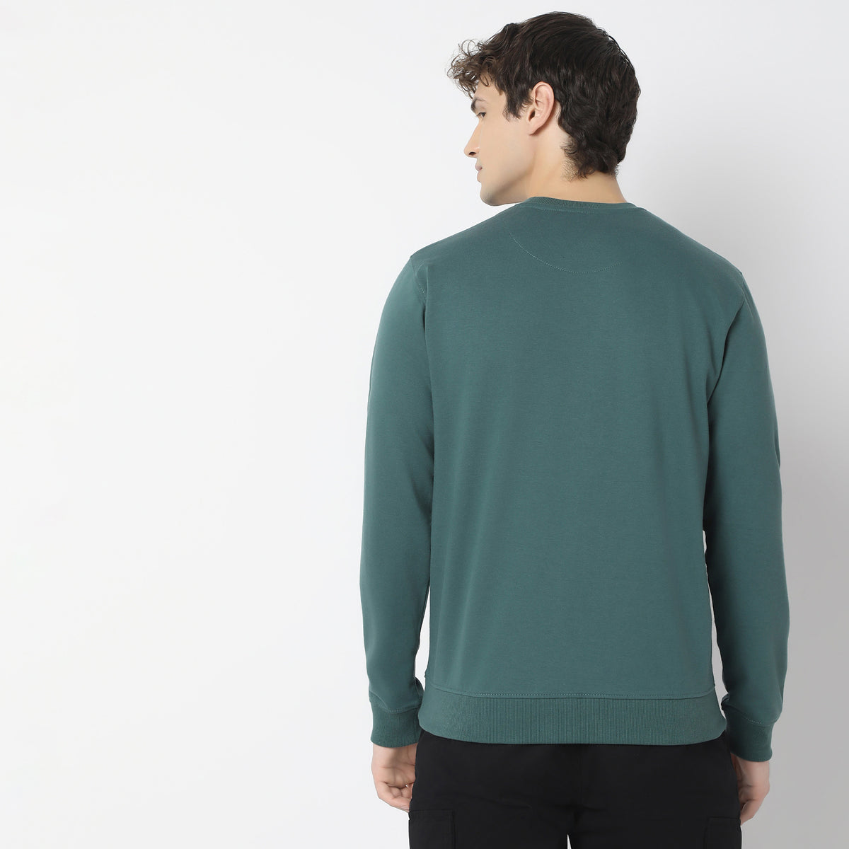 Regular Fit Solid Sweatshirt