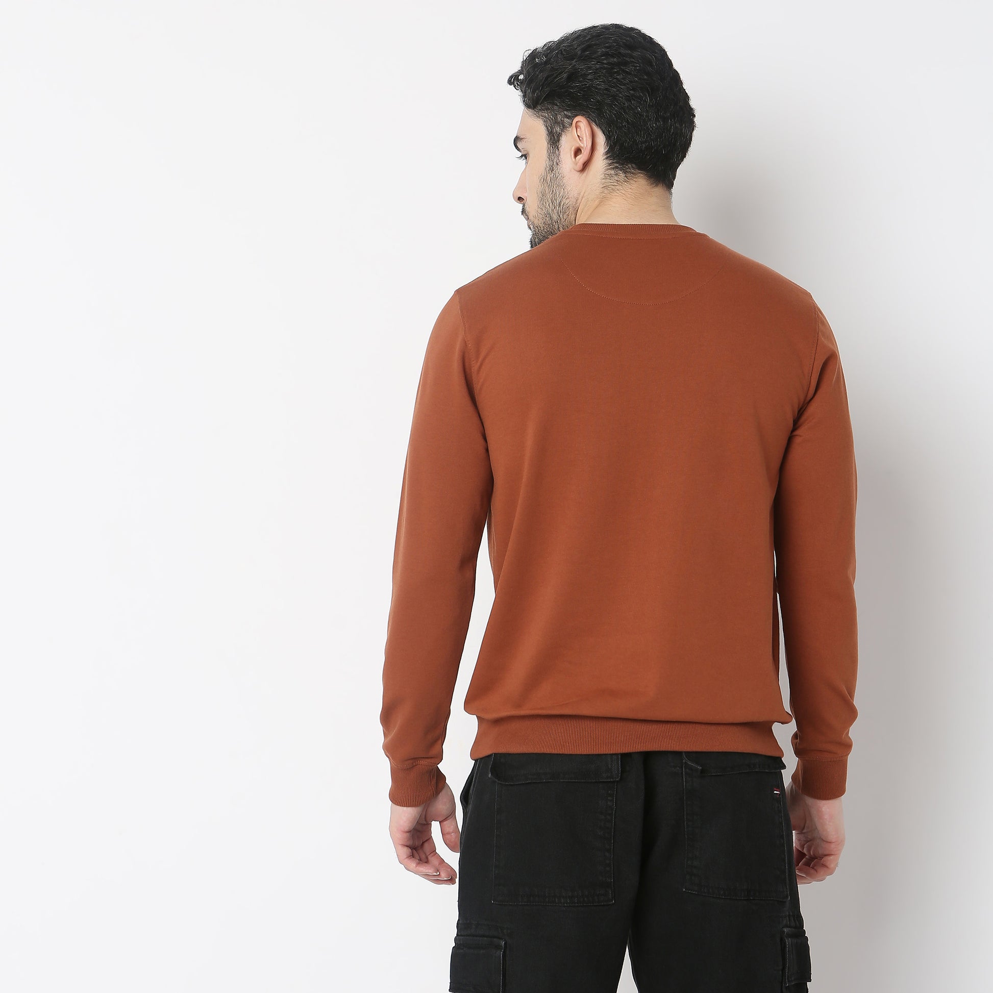Regular Fit Solid Sweatshirt