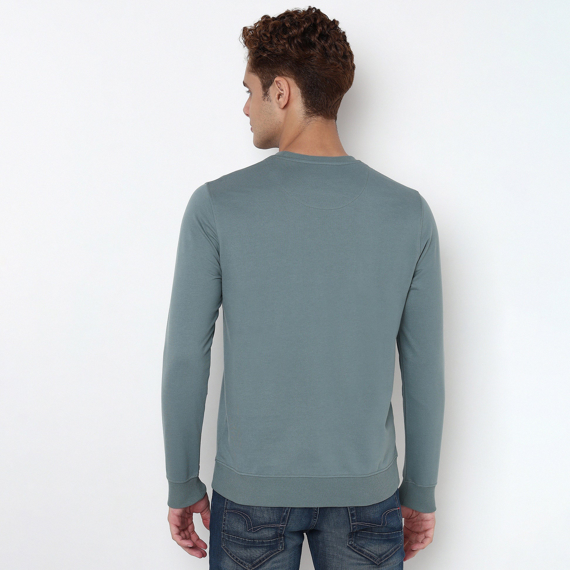Regular Fit Solid Sweatshirt