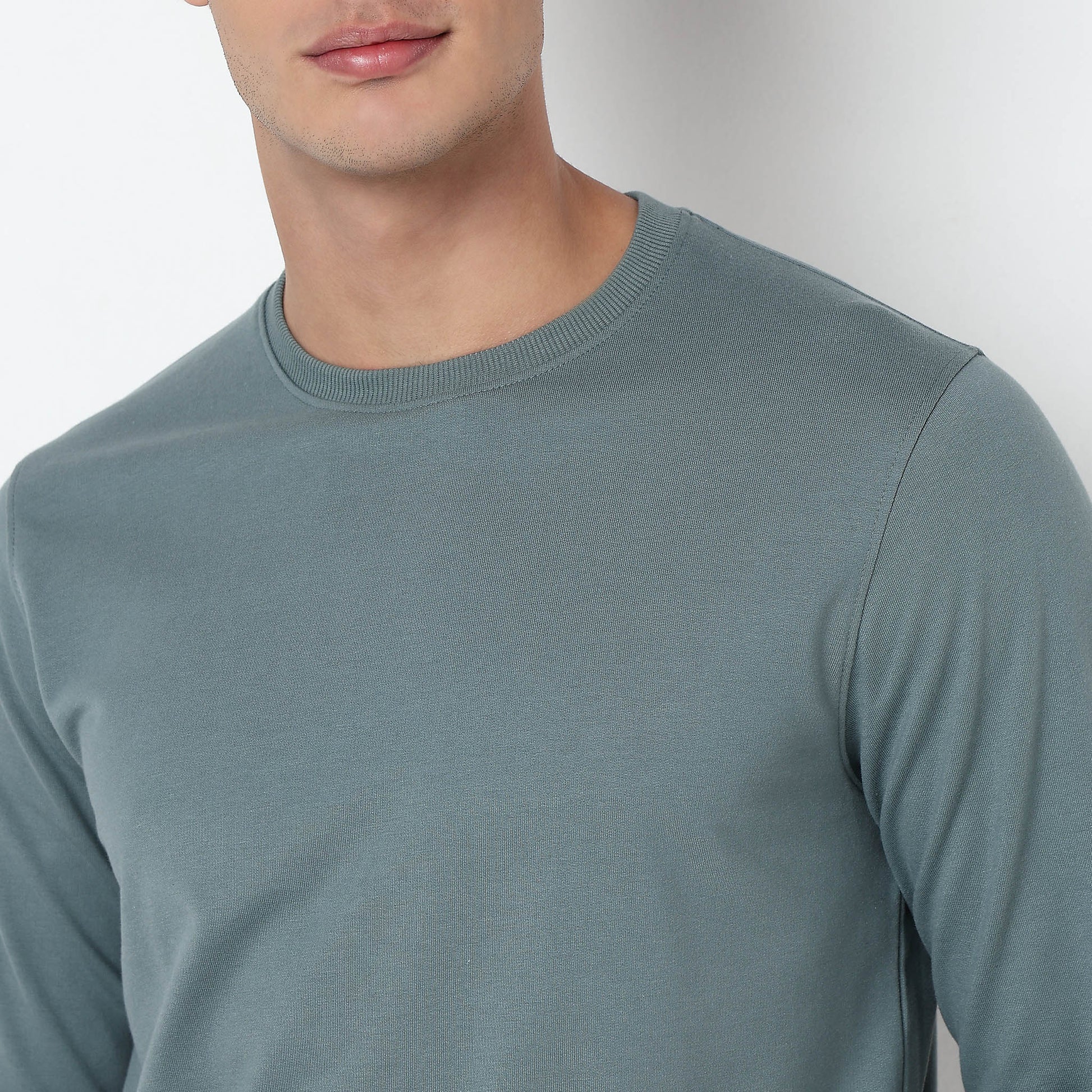 Regular Fit Solid Sweatshirt