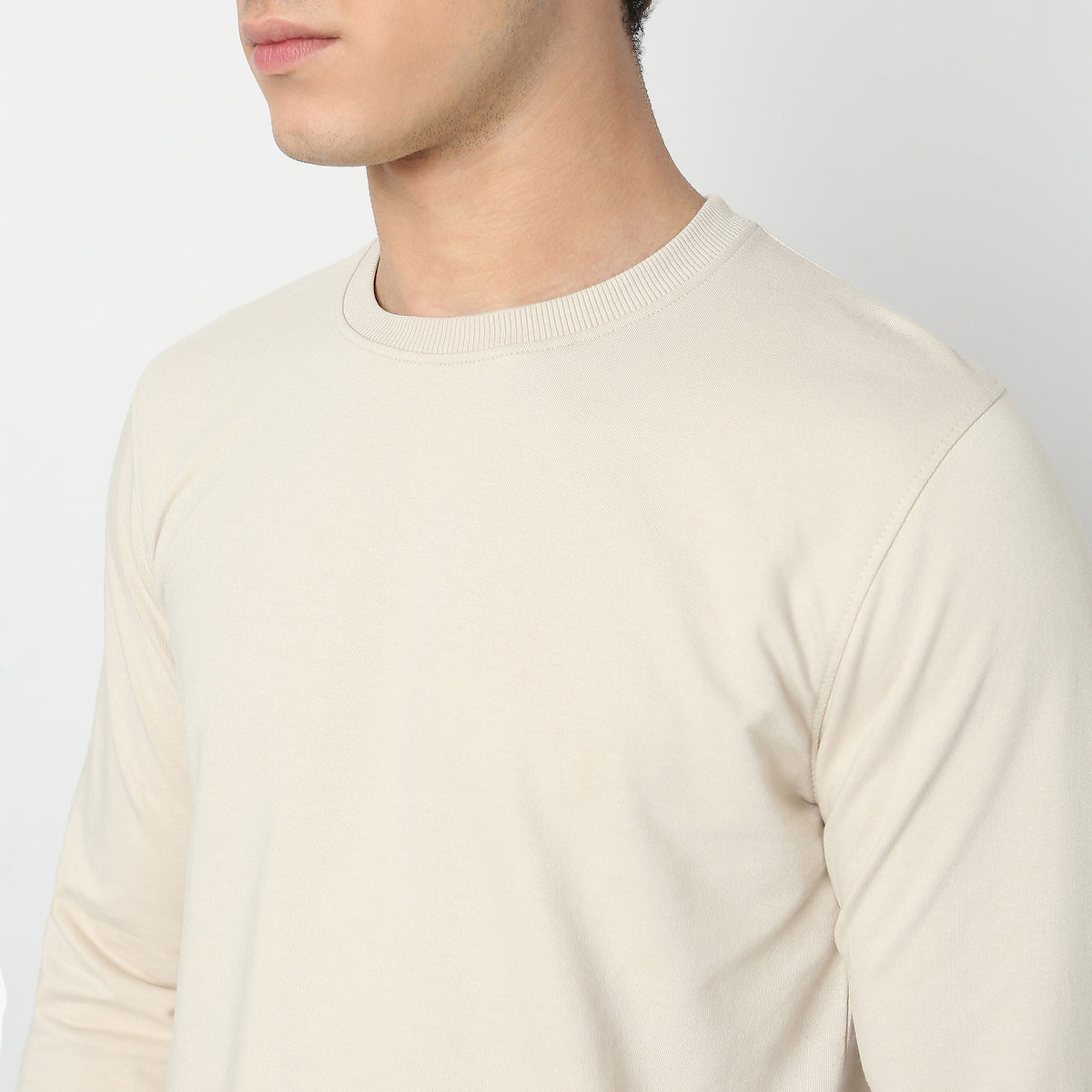 Regular Fit Solid Sweatshirt