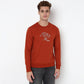 Knitted Graphic Crew Neck Popover Sweat Tee