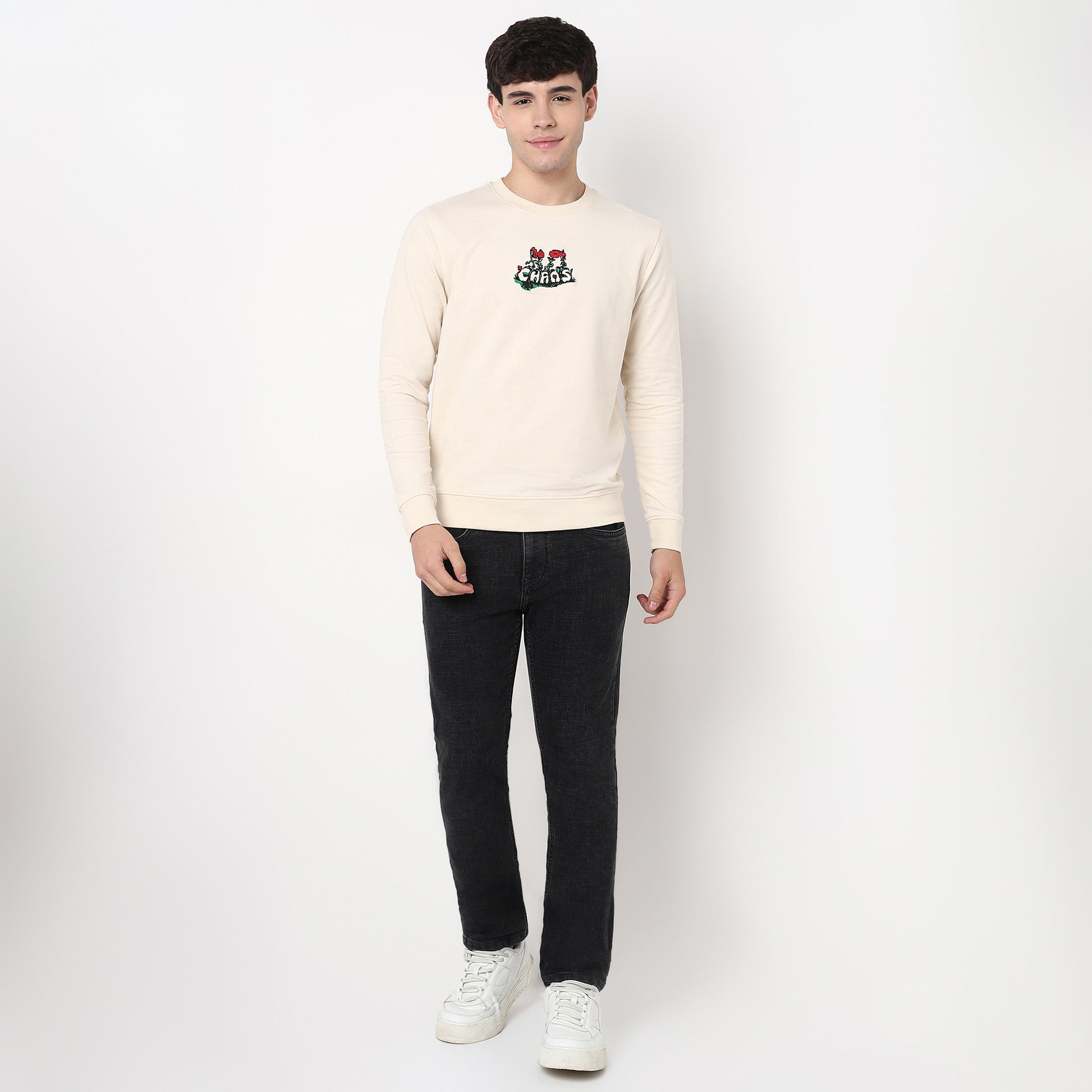 Crew Neck Graphic Sweat Tee