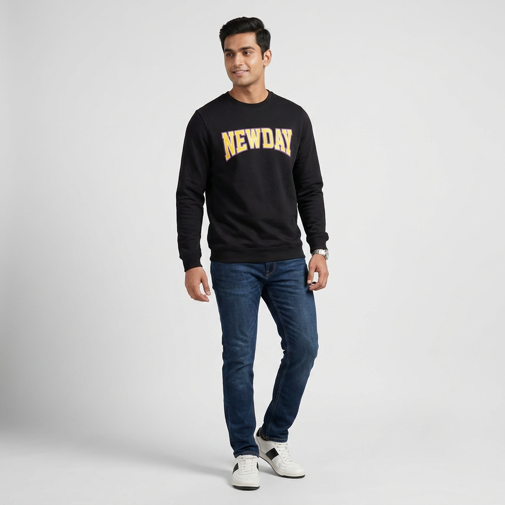 Cotton Graphic Crew Neck Sweat Tee