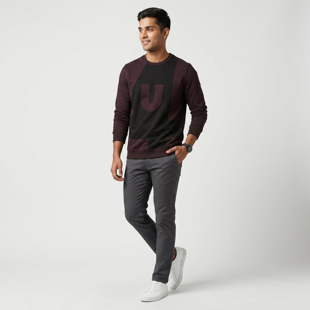 Cotton Graphic Crew Neck Sweat Tee