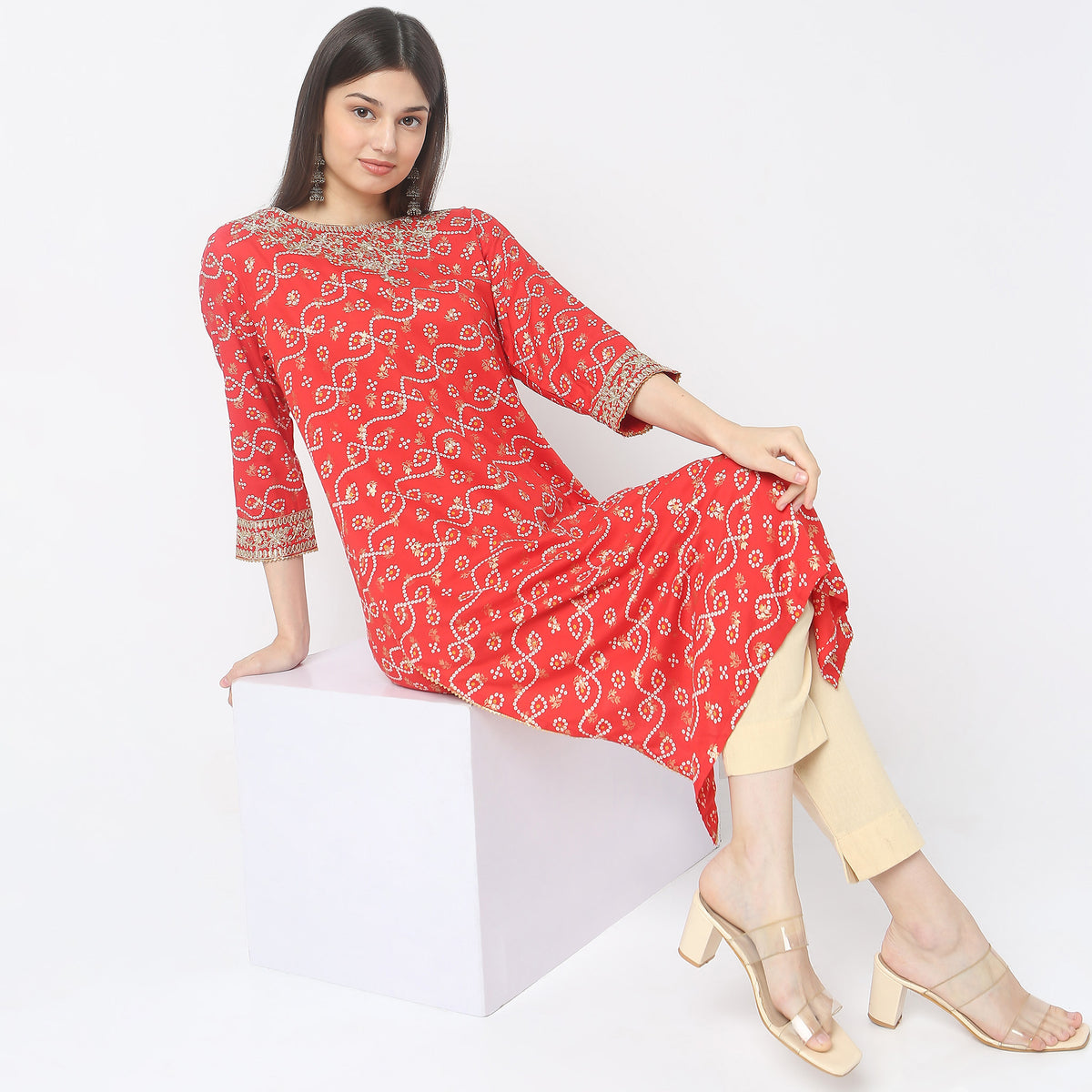 Straight Fit Printed Kurta