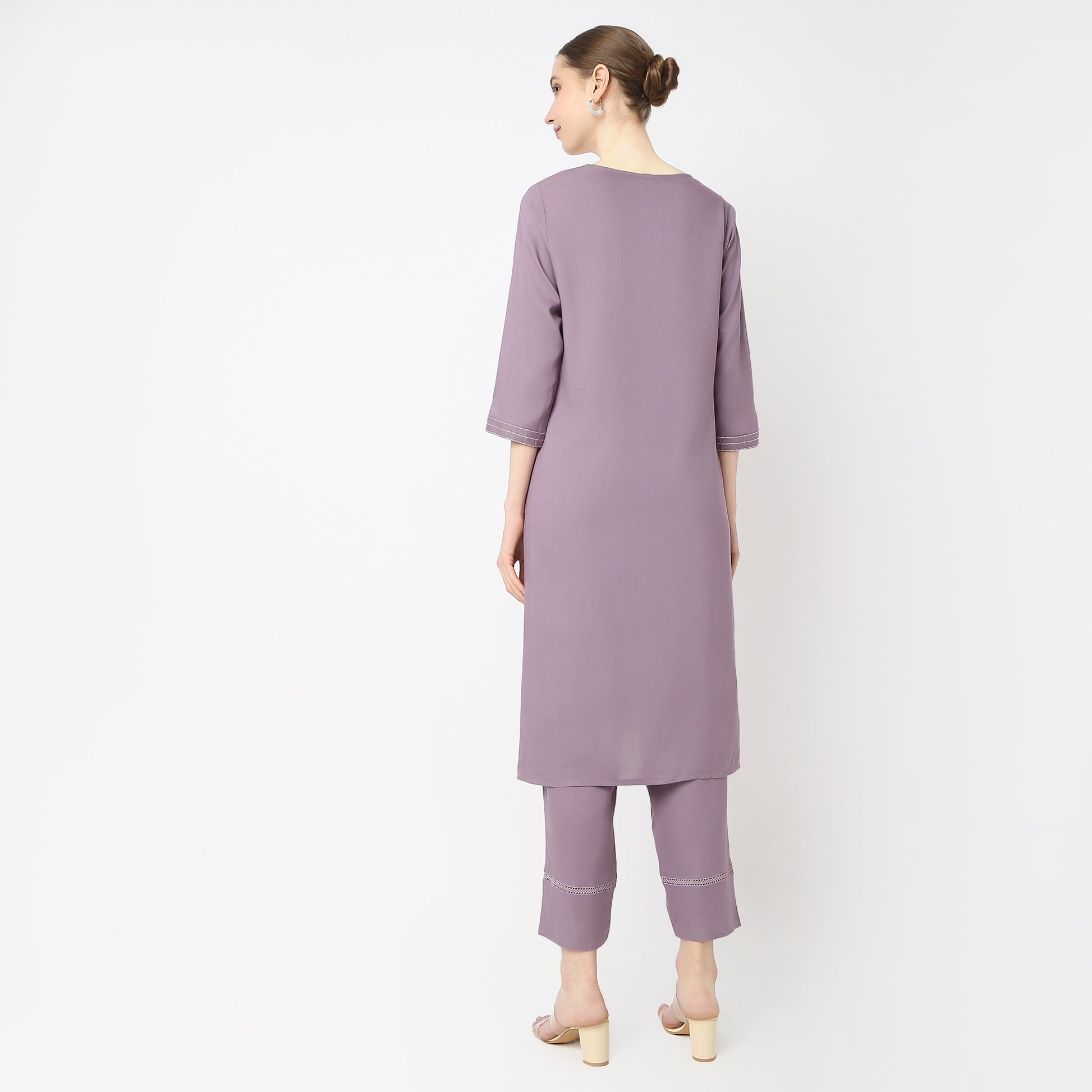 Flare Fit Embroidered Kurta