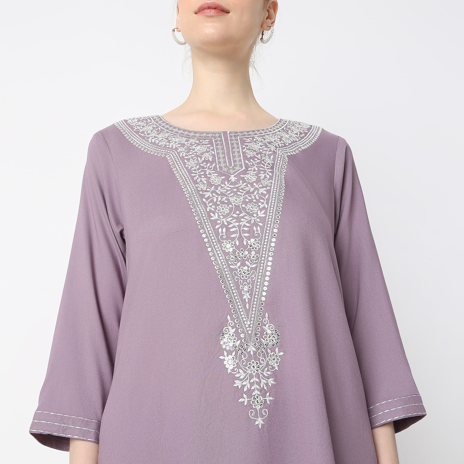 Flare Fit Embroidered Kurta