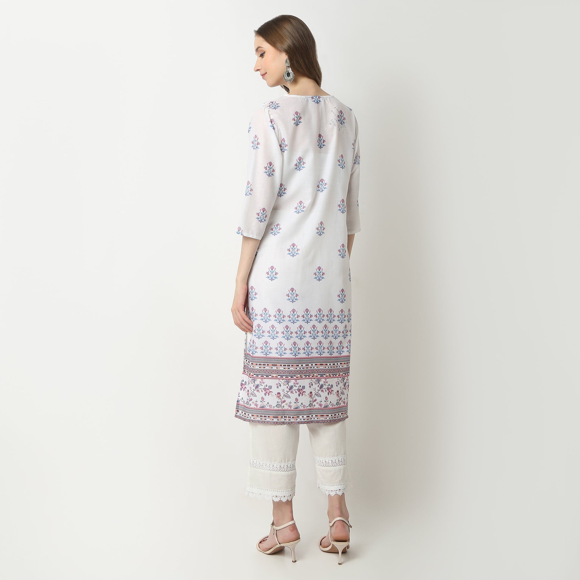 Straight Fit Printed Round Neck Kurta
