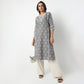 Straight Fit Printed V-Neck Kurta