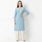 Straight Fit Embroidered V-Neck Kurta
