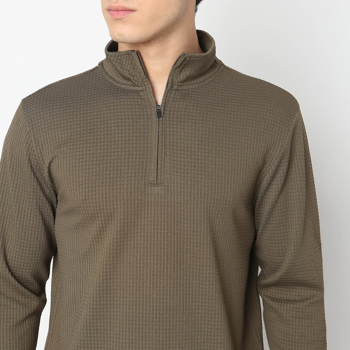 Regular Fit Solid Sweatshirt