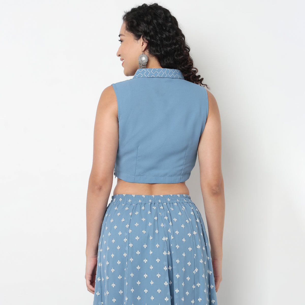 Embroidered Polyester Crop Top