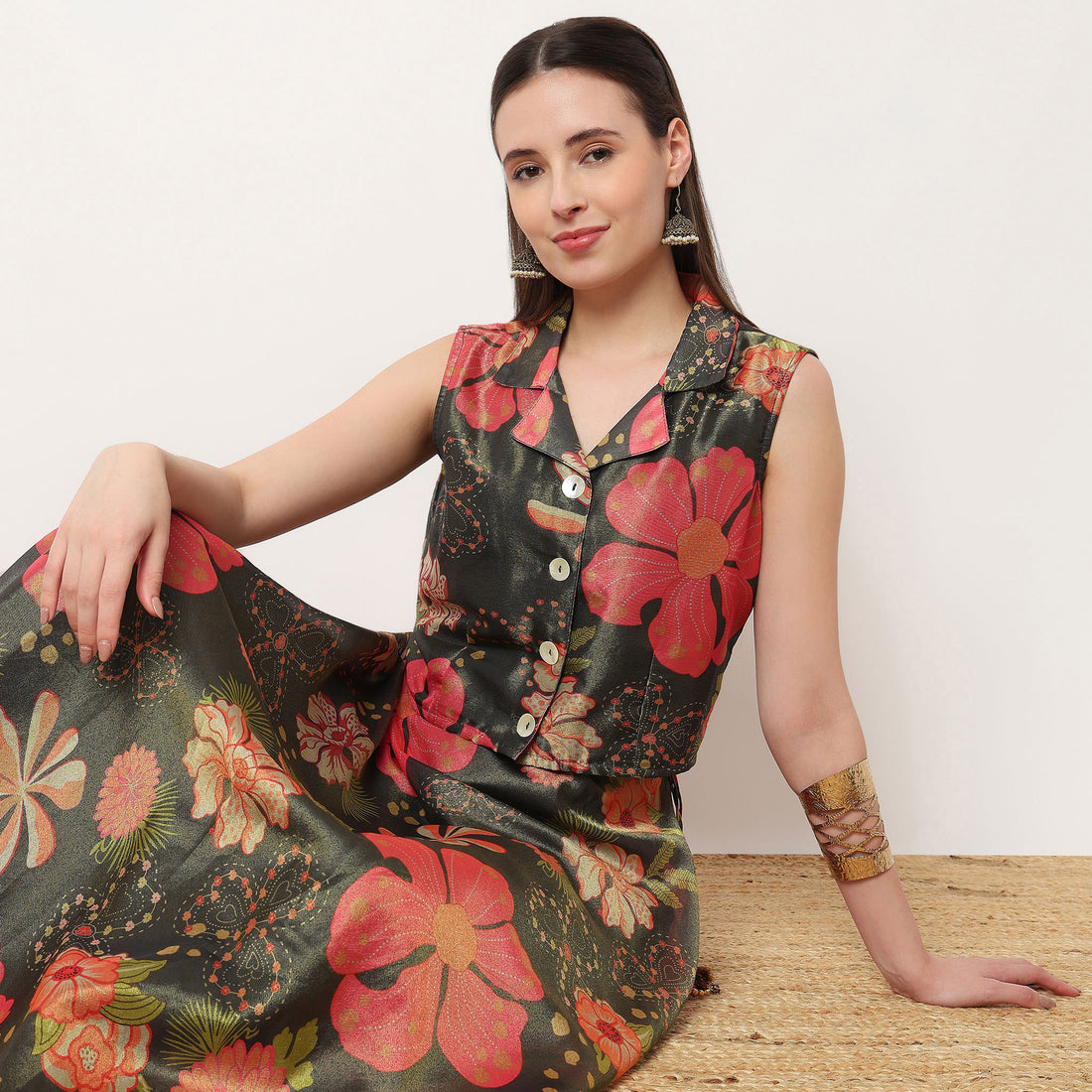 Printed Sleeveless Crop Top