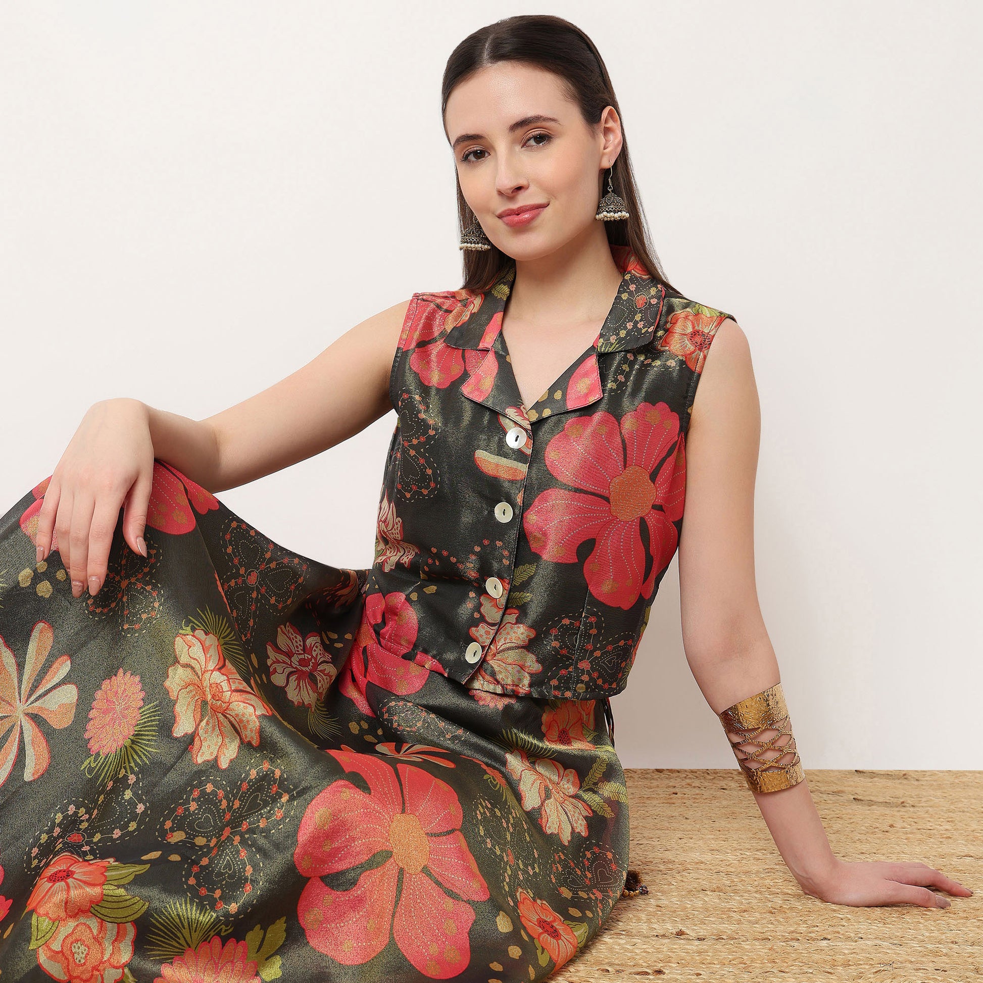 Printed Sleeveless Crop Top