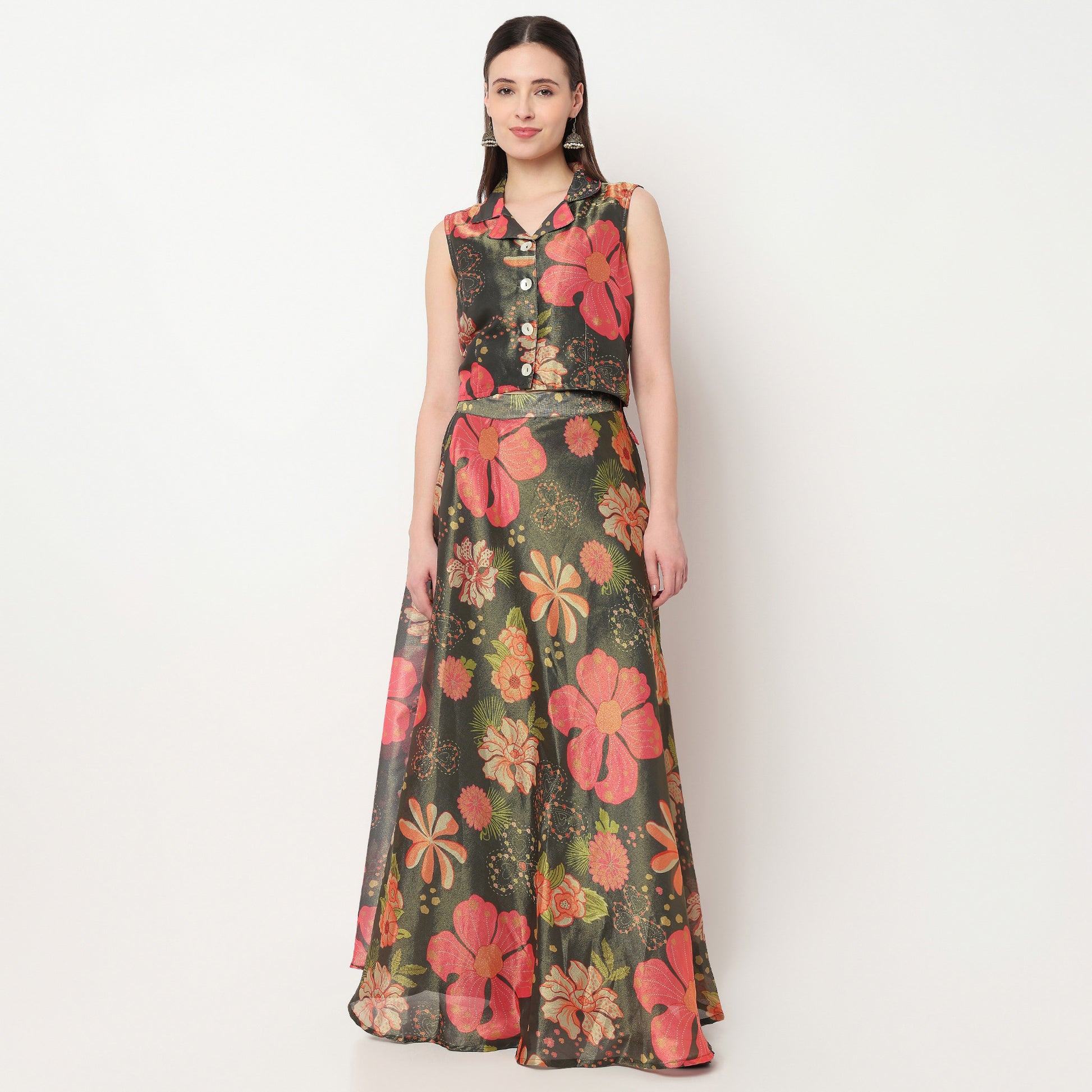 Printed Sleeveless Crop Top