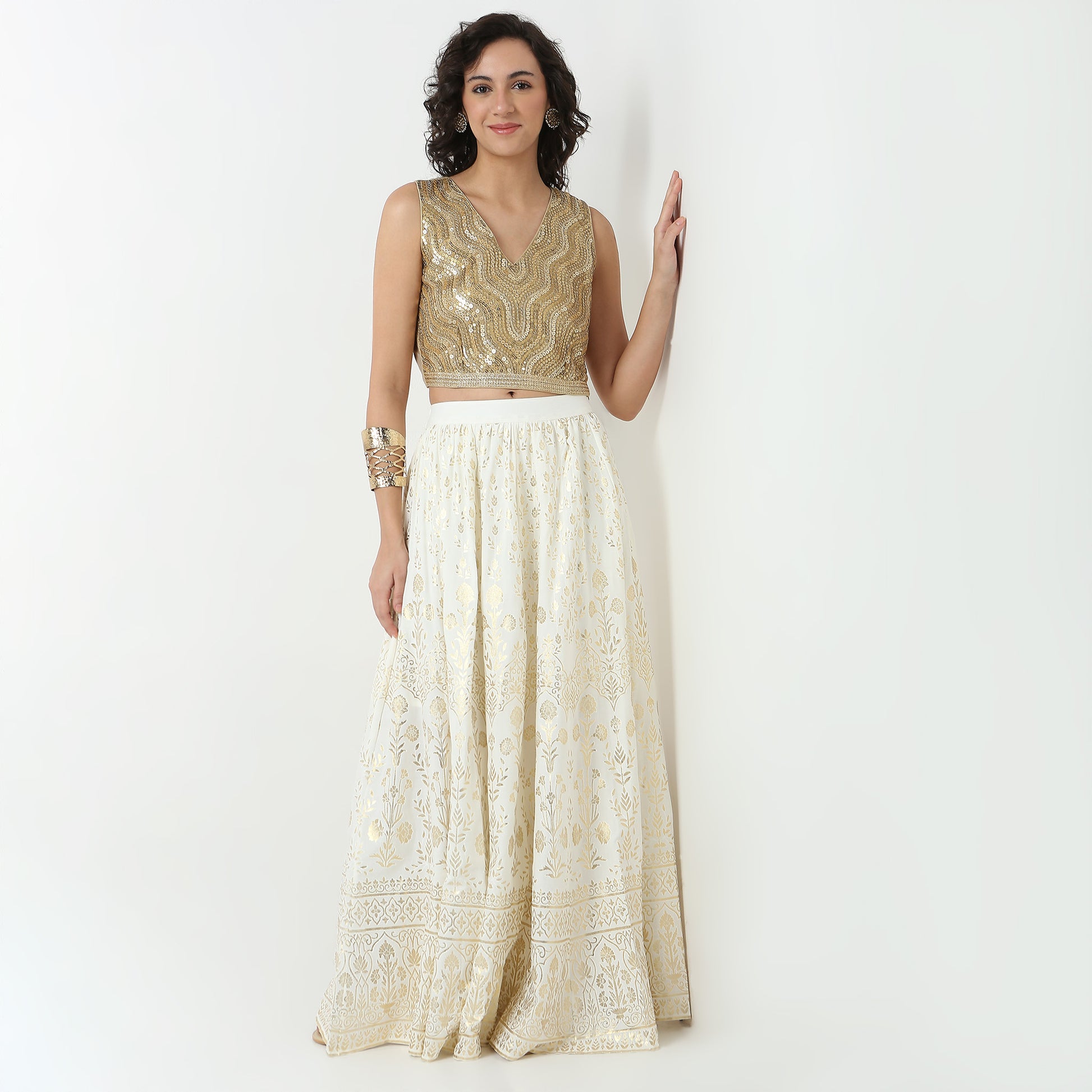 Embellished Polyester Crop Top