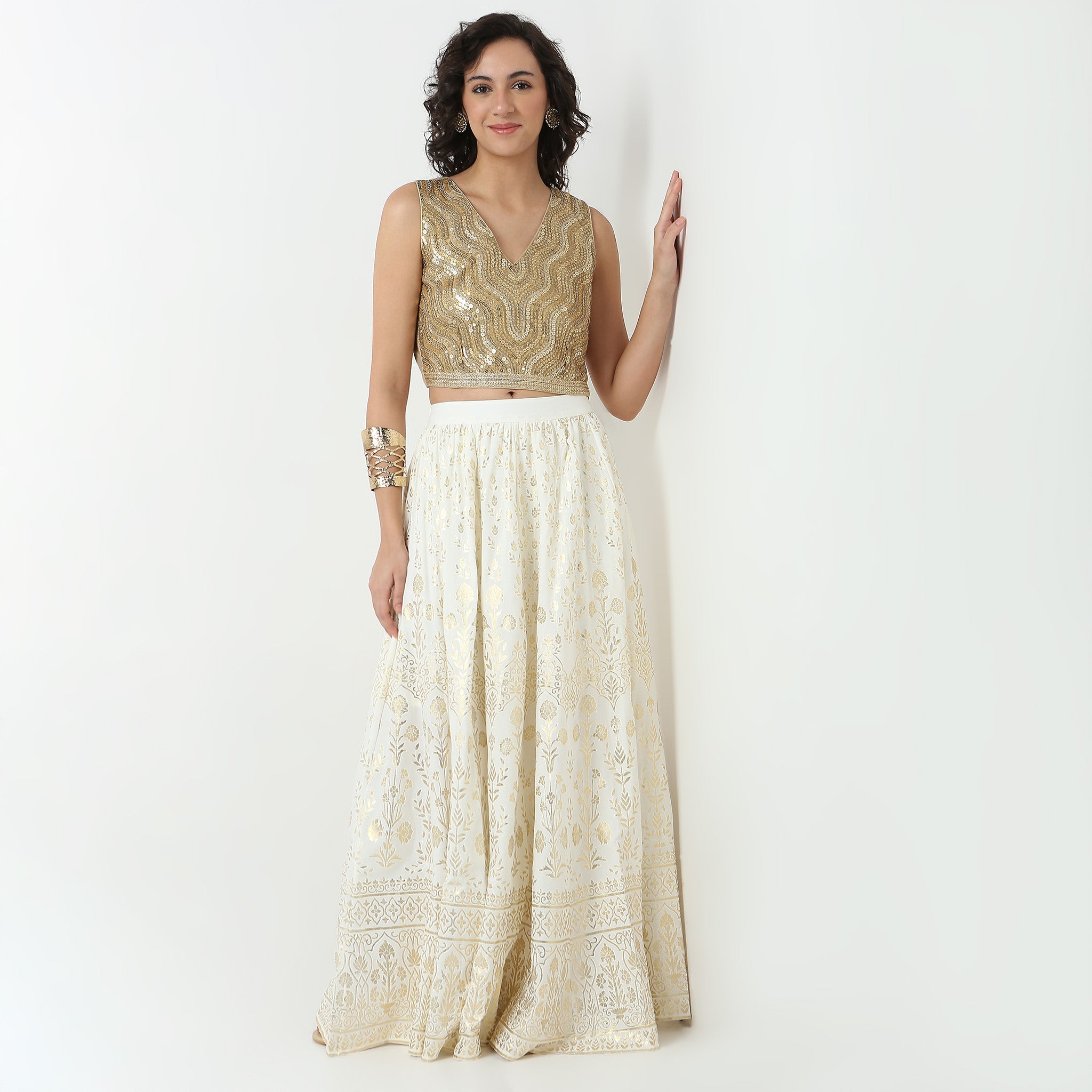 Embellished Polyester Crop Top