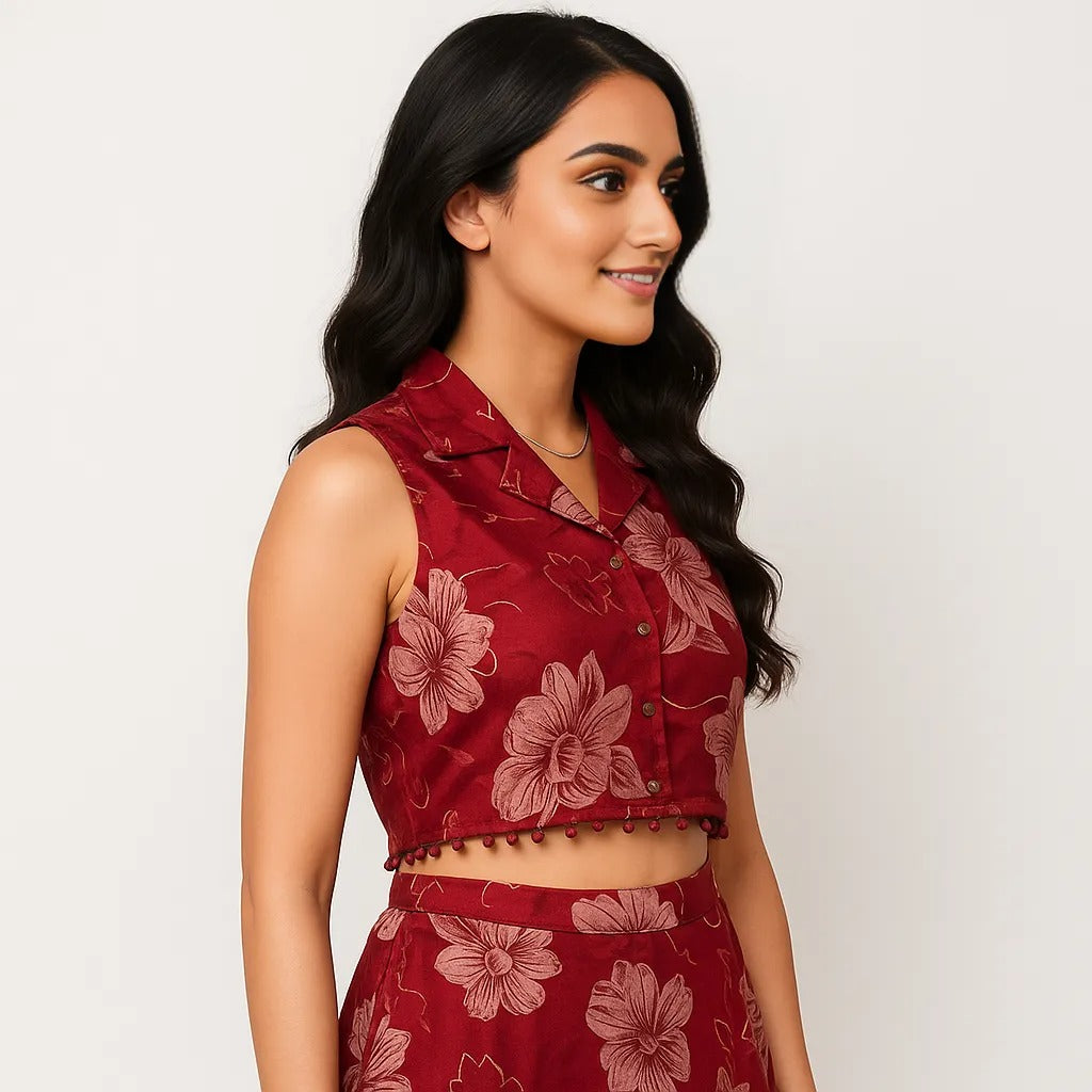 Slim Fit Printed Crop Top