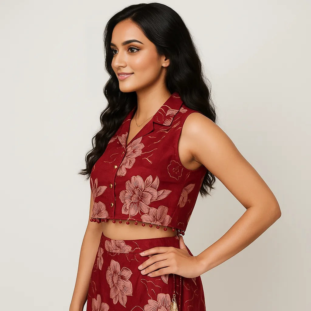 Slim Fit Printed Crop Top