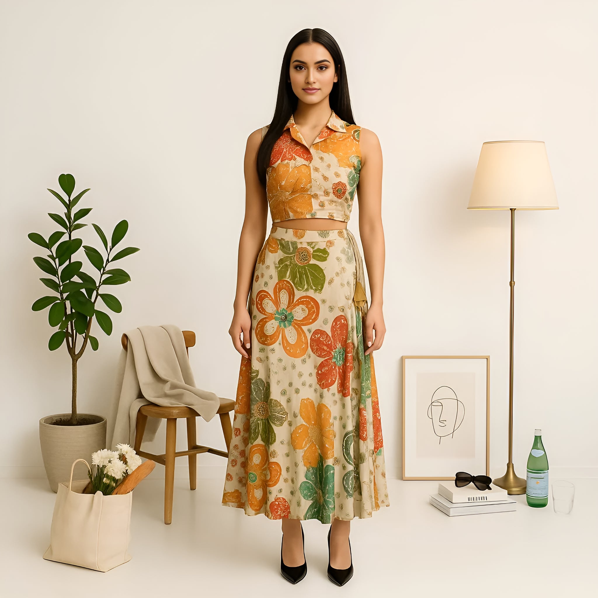 Slim Fit Printed Crop Top