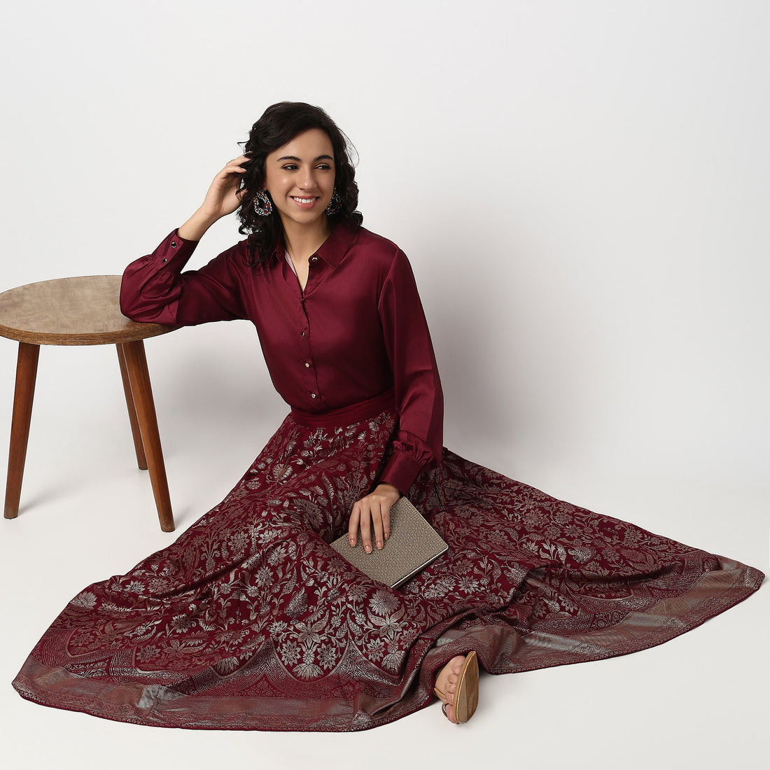 Buy Women Straight Fit Solid Full Sleeve Shirt  - Style Union