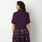 Polyester Crop Shirt with Lapel Collar