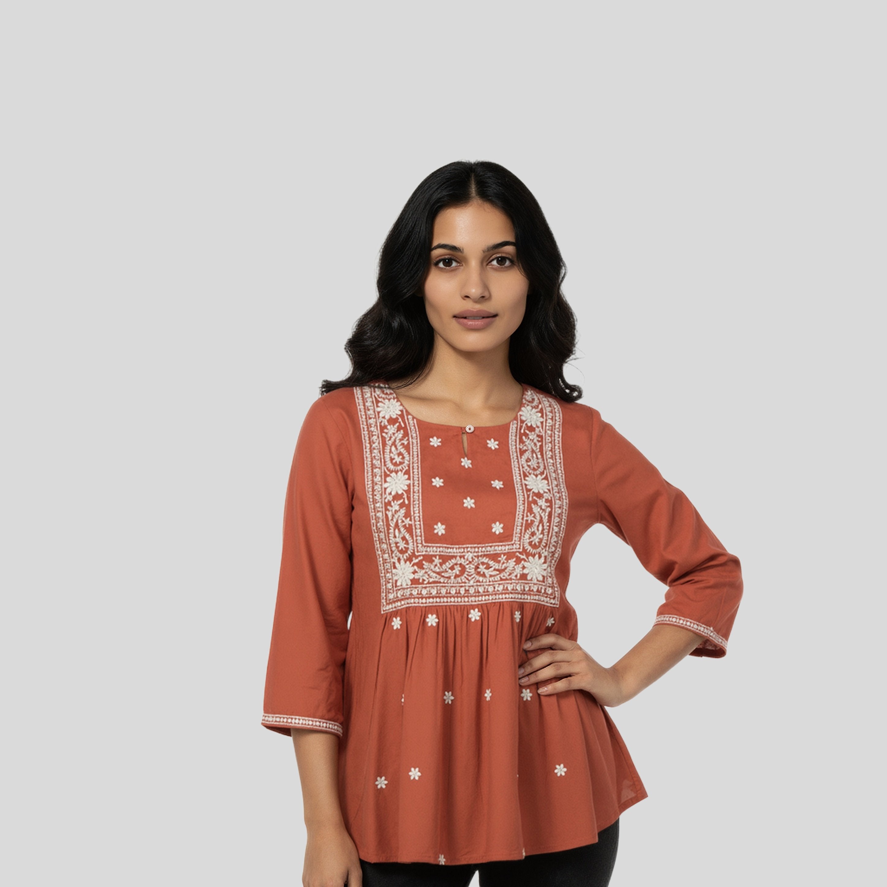 Embroidered Short Kurta
