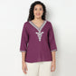 Buy Women Straight Fit Embroidered Three-Fourth Sleeve Kurta  - Style Union