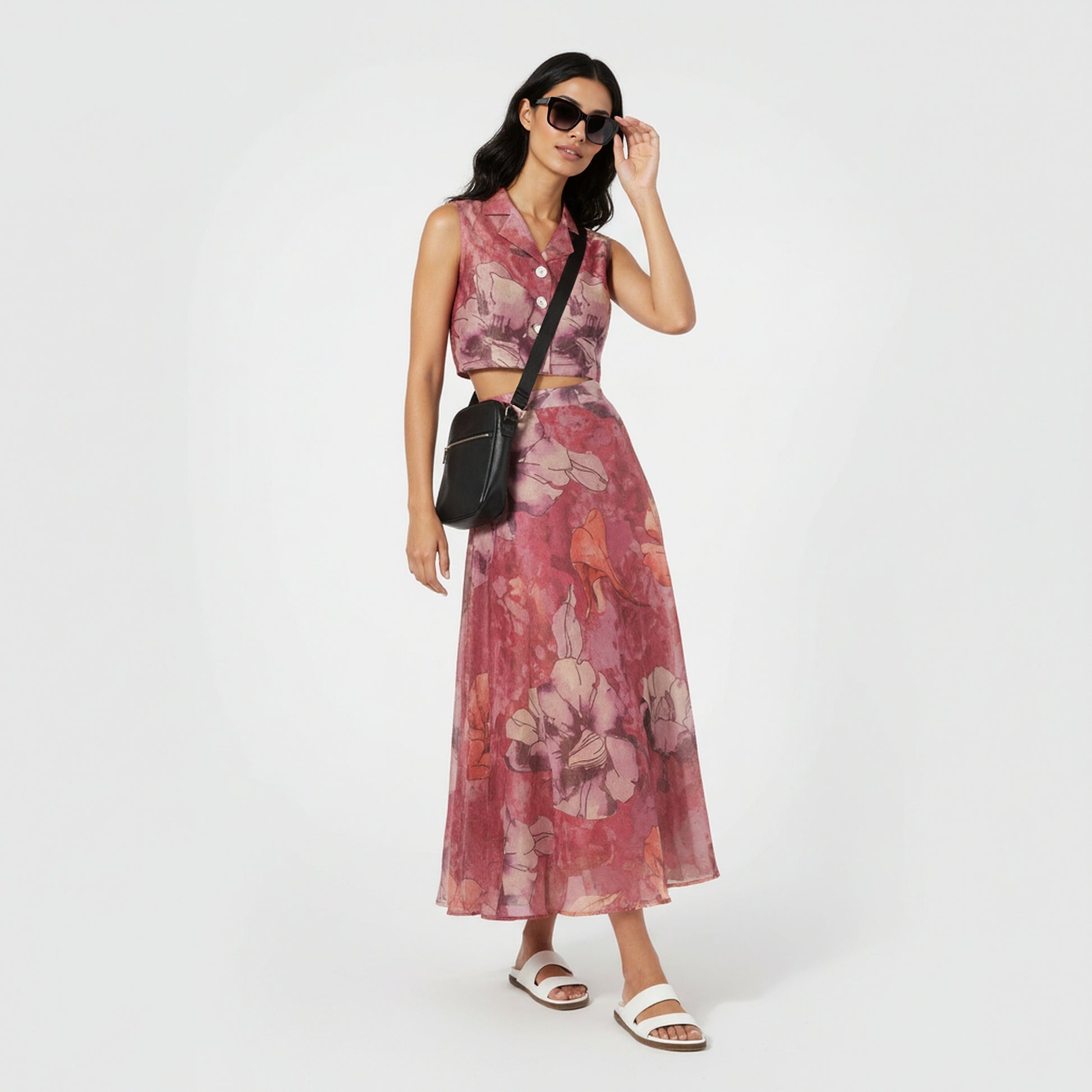 Printed Sleeveless Crop Top