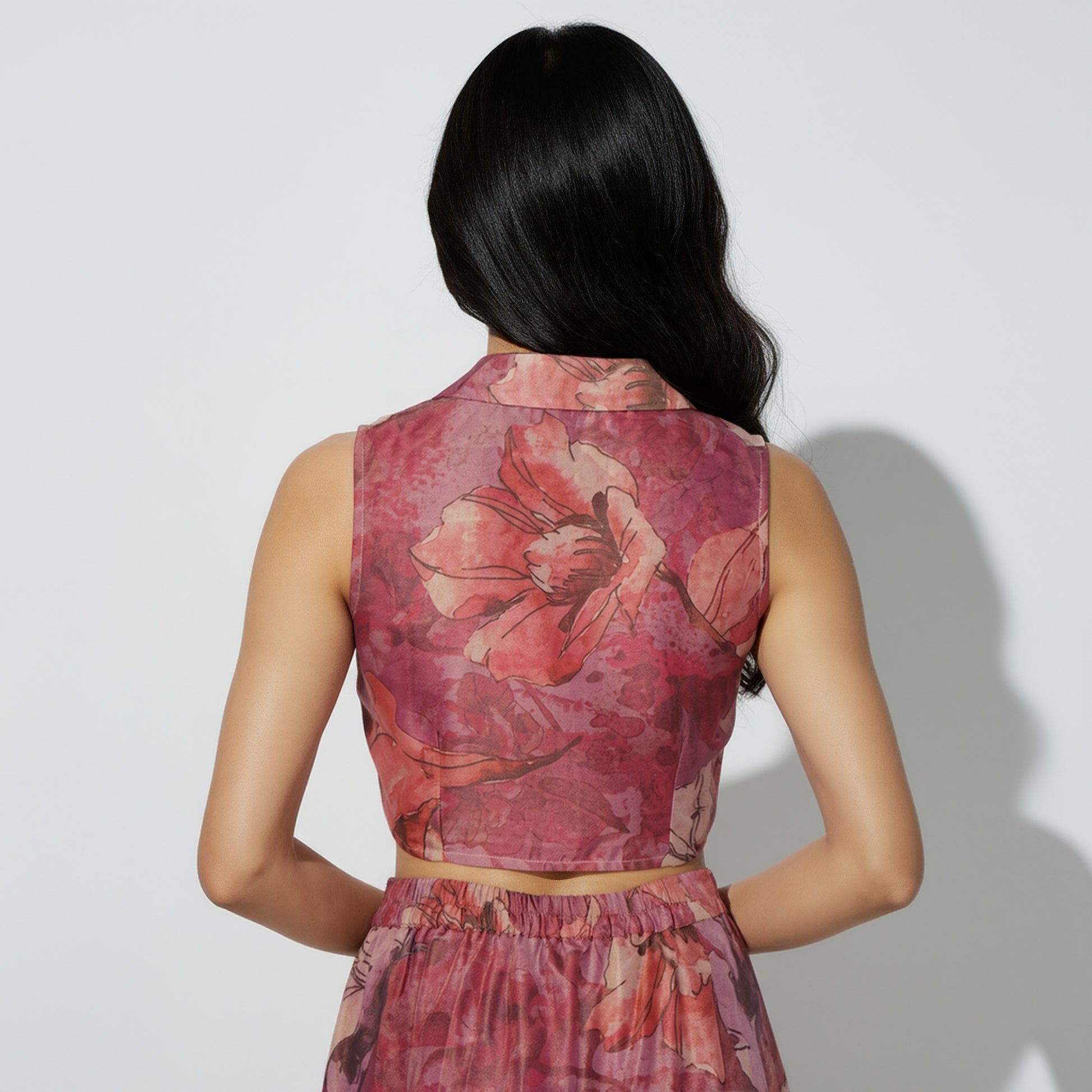 Printed Sleeveless Crop Top