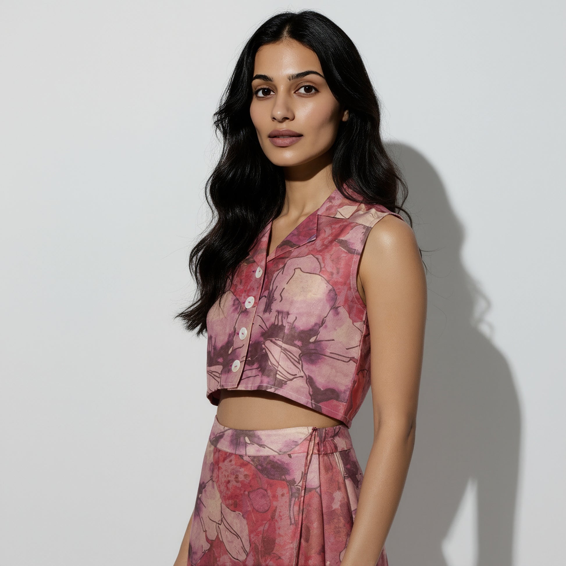 Printed Sleeveless Crop Top