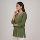 Embroidered V-Neck Short Kurta