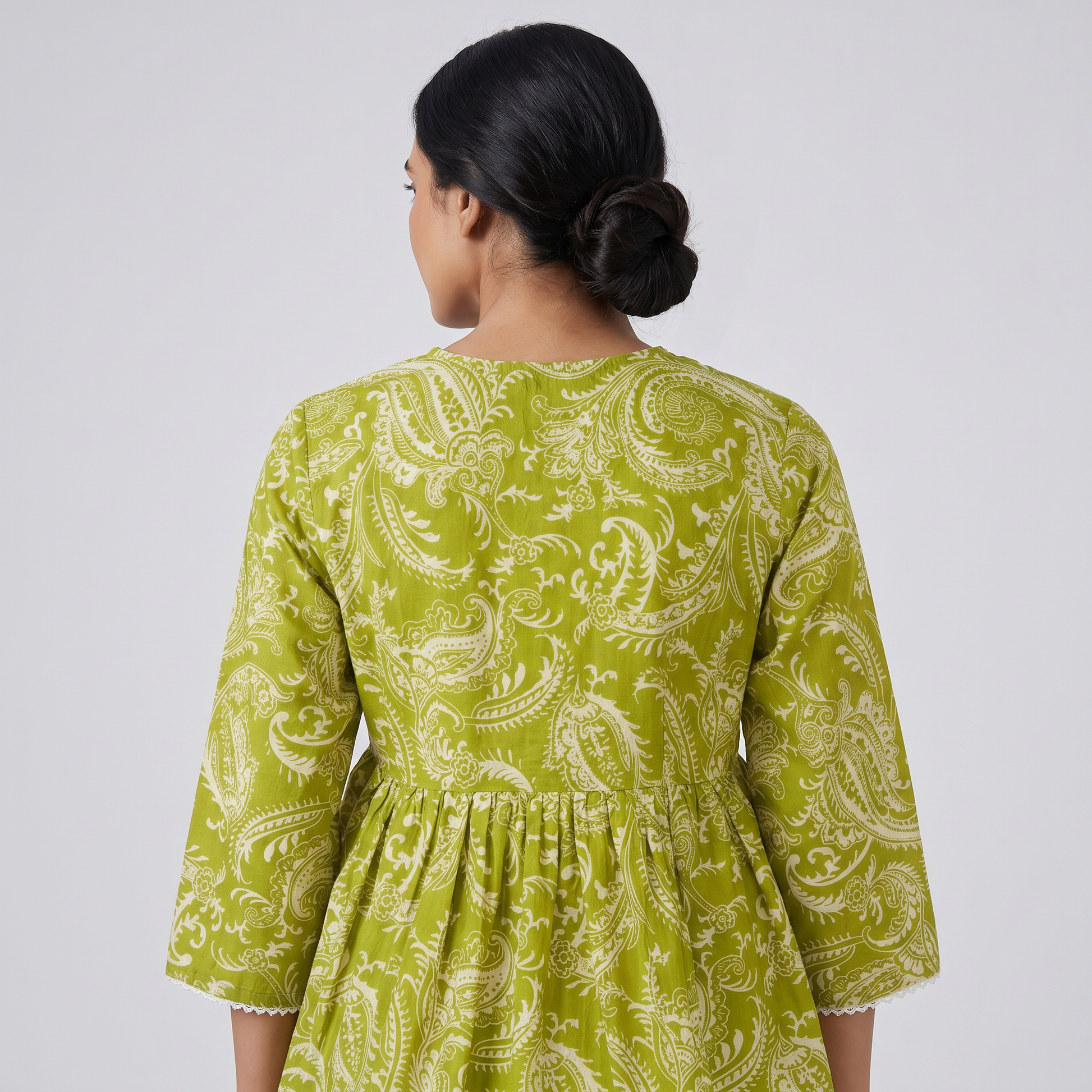 Printed V-Neck Short Kurta