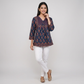 Cotton Printed V-Neck Short Kurta