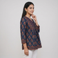 Cotton Printed V-Neck Short Kurta