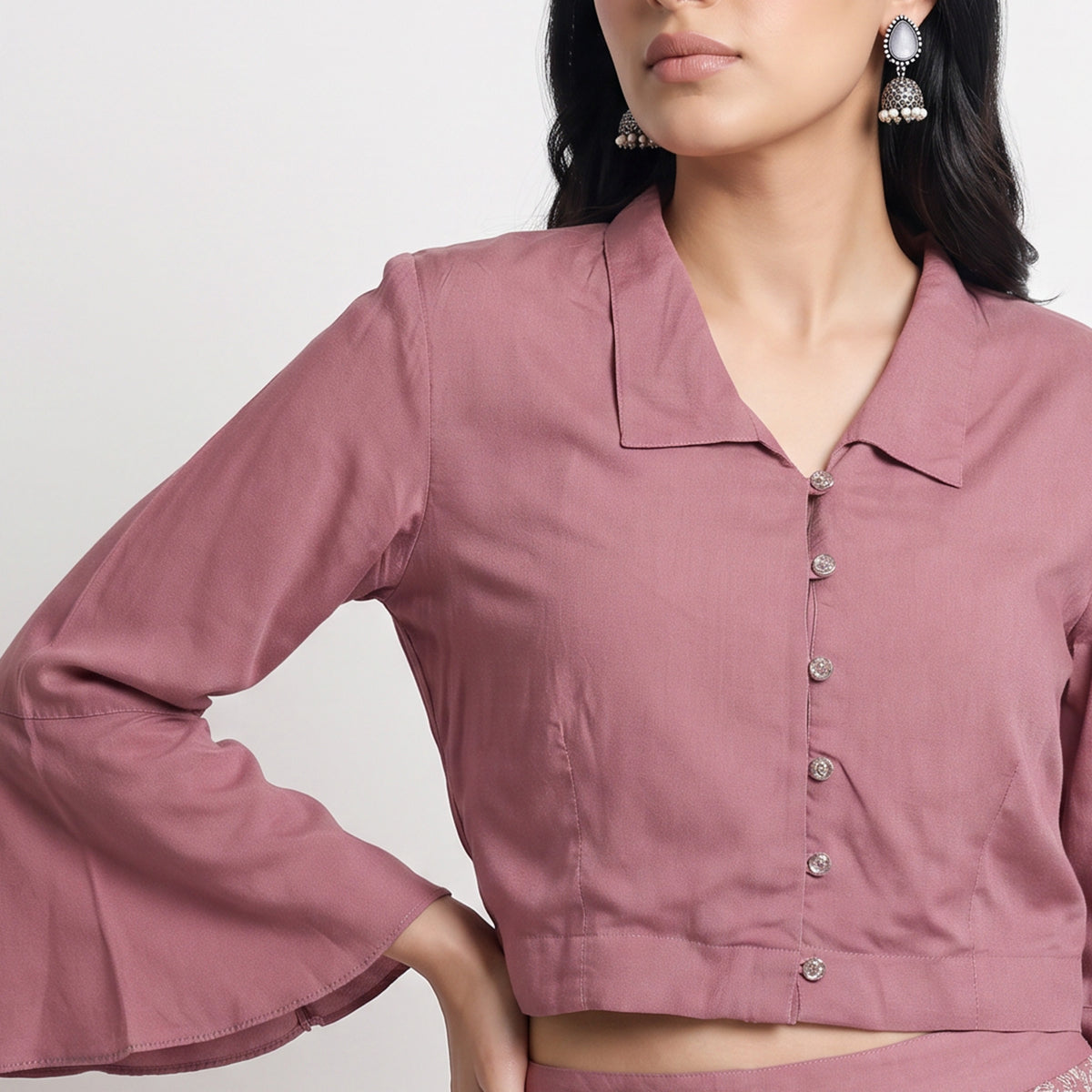 Solid Straight Crop Tops