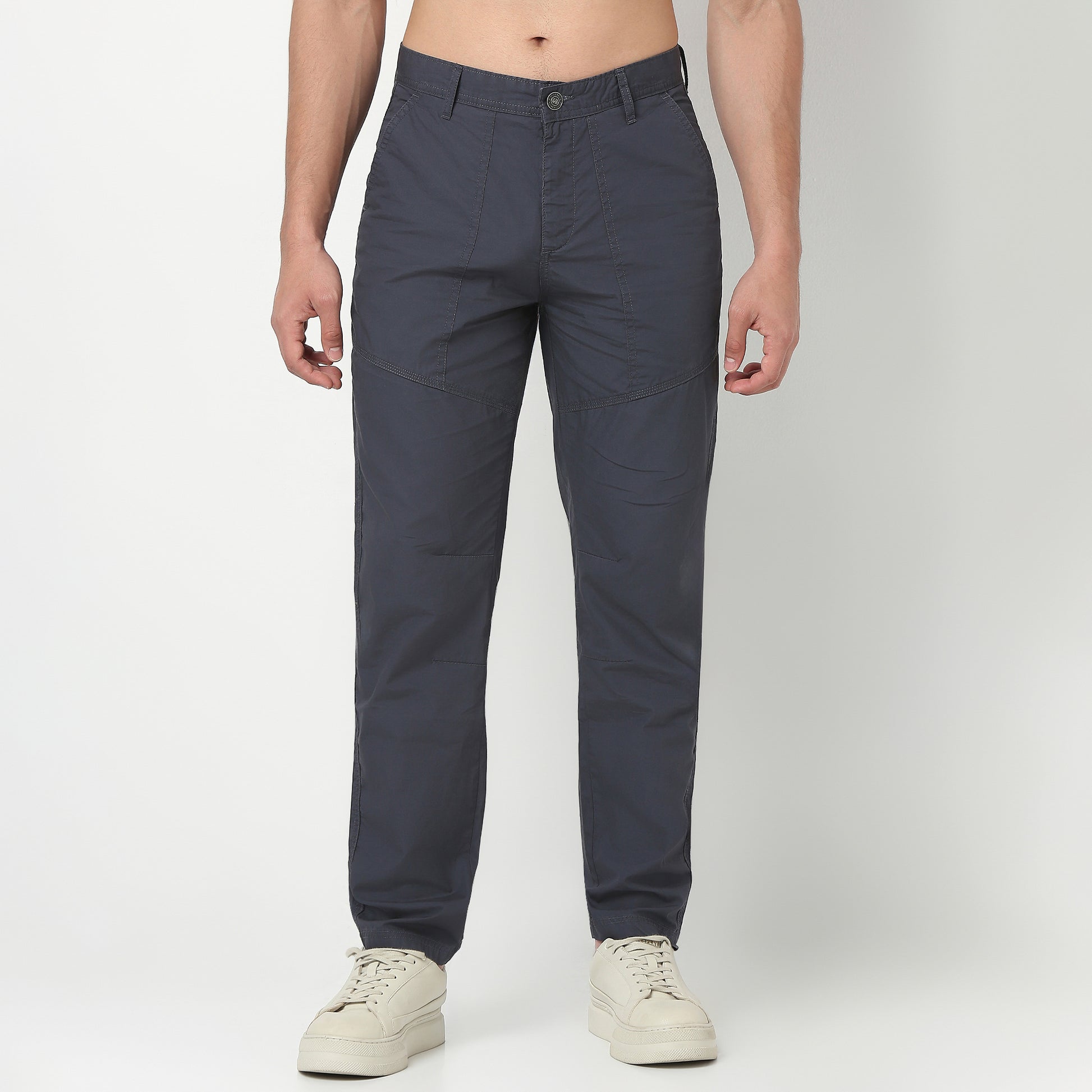 Regular Fit Cotton Heavy Duty Messenger Pants with Utility Pockets 