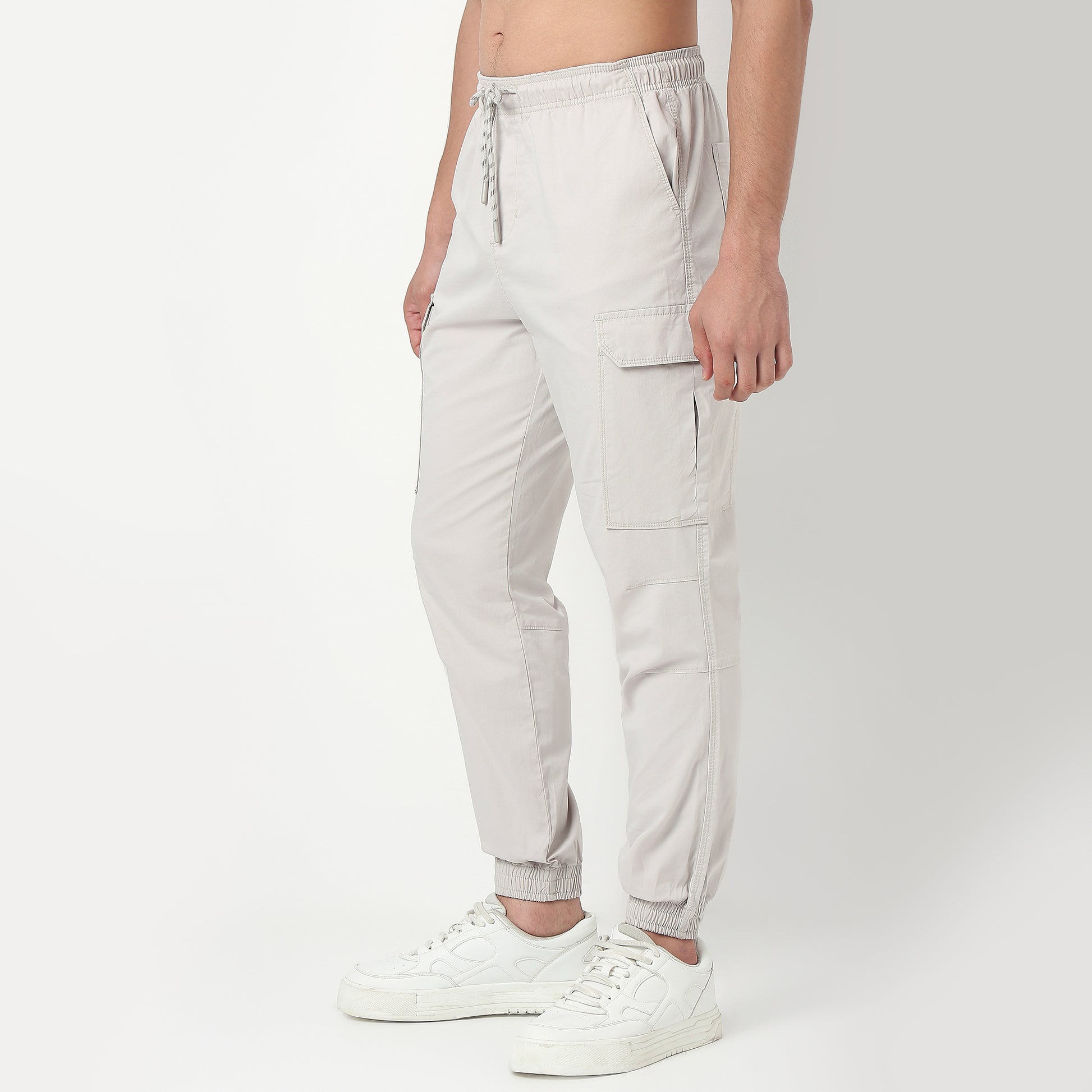 Solid Ankle Length Cotton Heavy Duty Pants Cargos