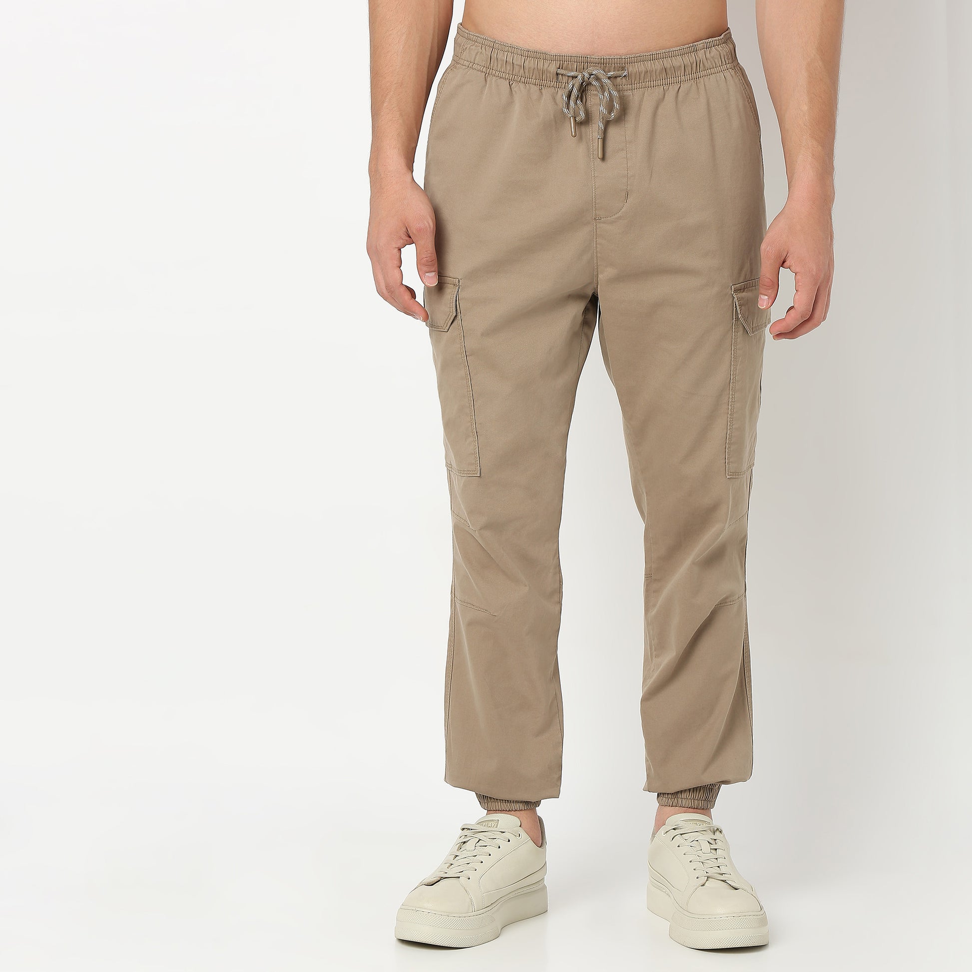 Solid Ankle Length Cotton Heavy Duty Pants Cargos