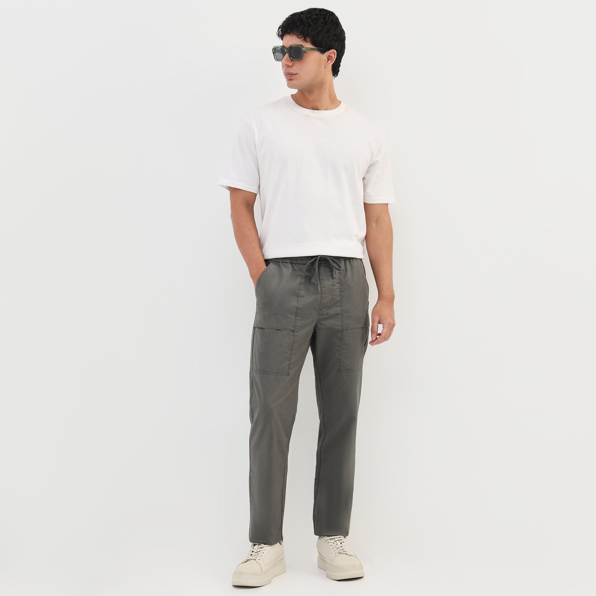 Cotton Solid Messenger Pants