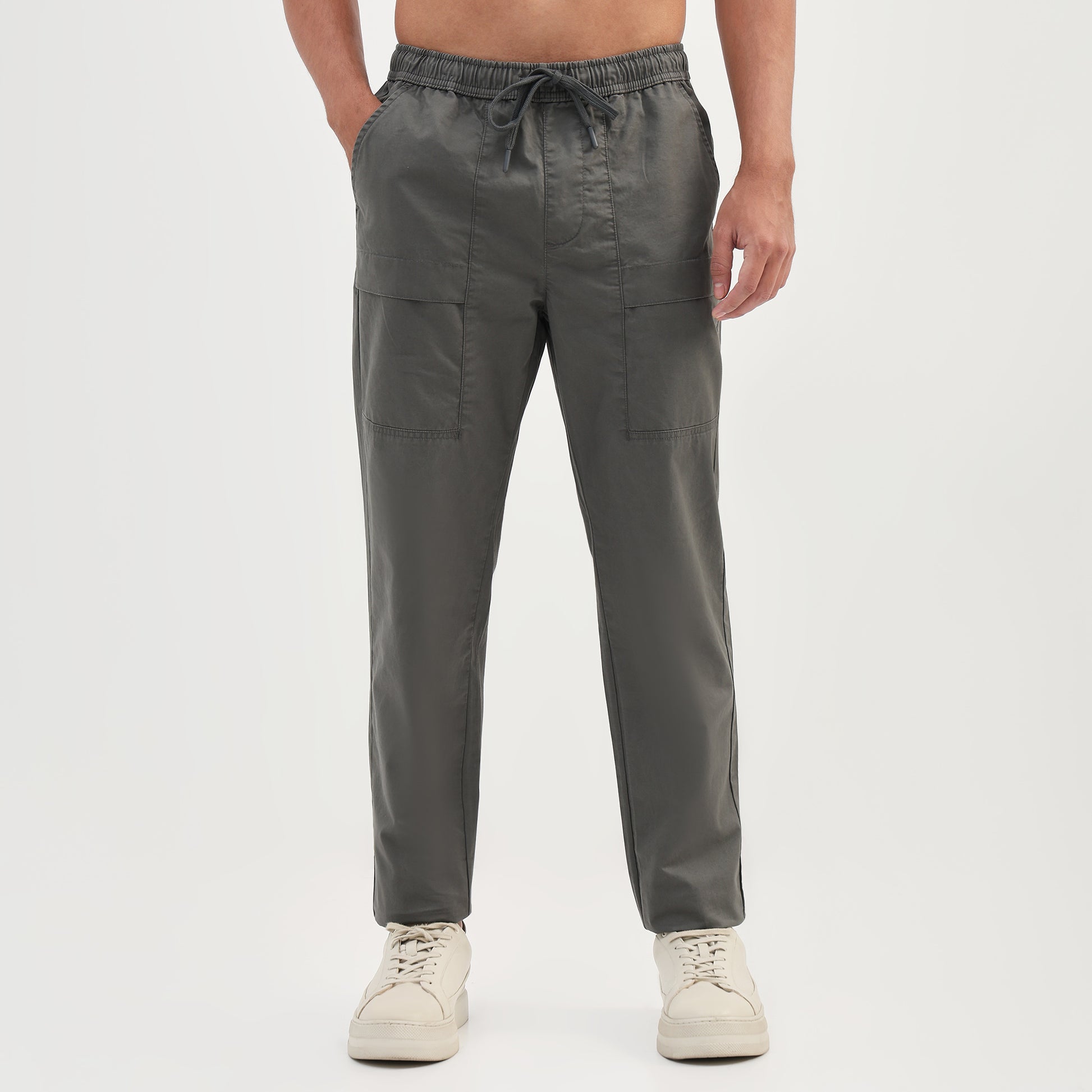 Cotton Solid Messenger Pants