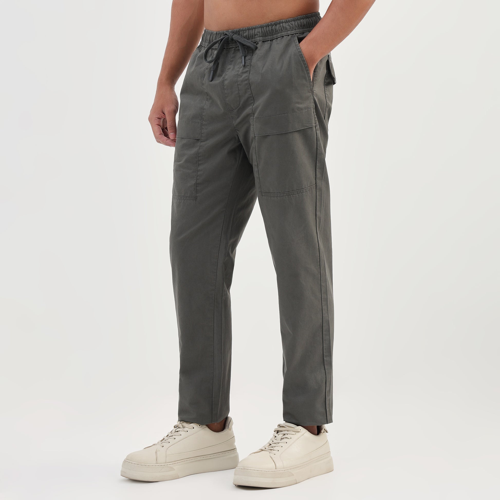 Cotton Solid Messenger Pants