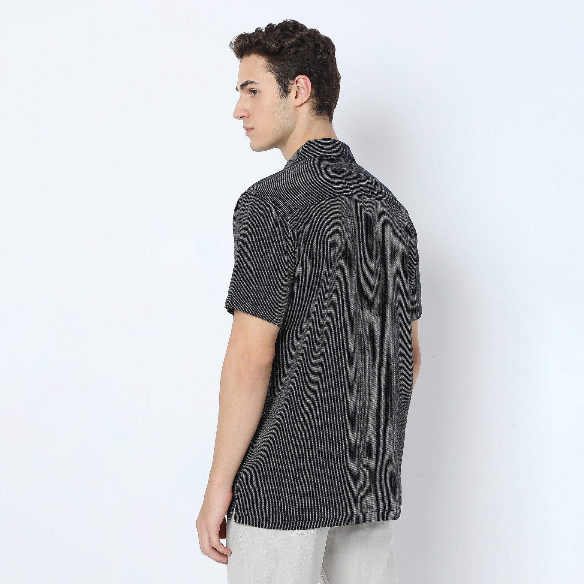 Structured Camp Collar Modern Explorer Mood Half Sleeve Shirt