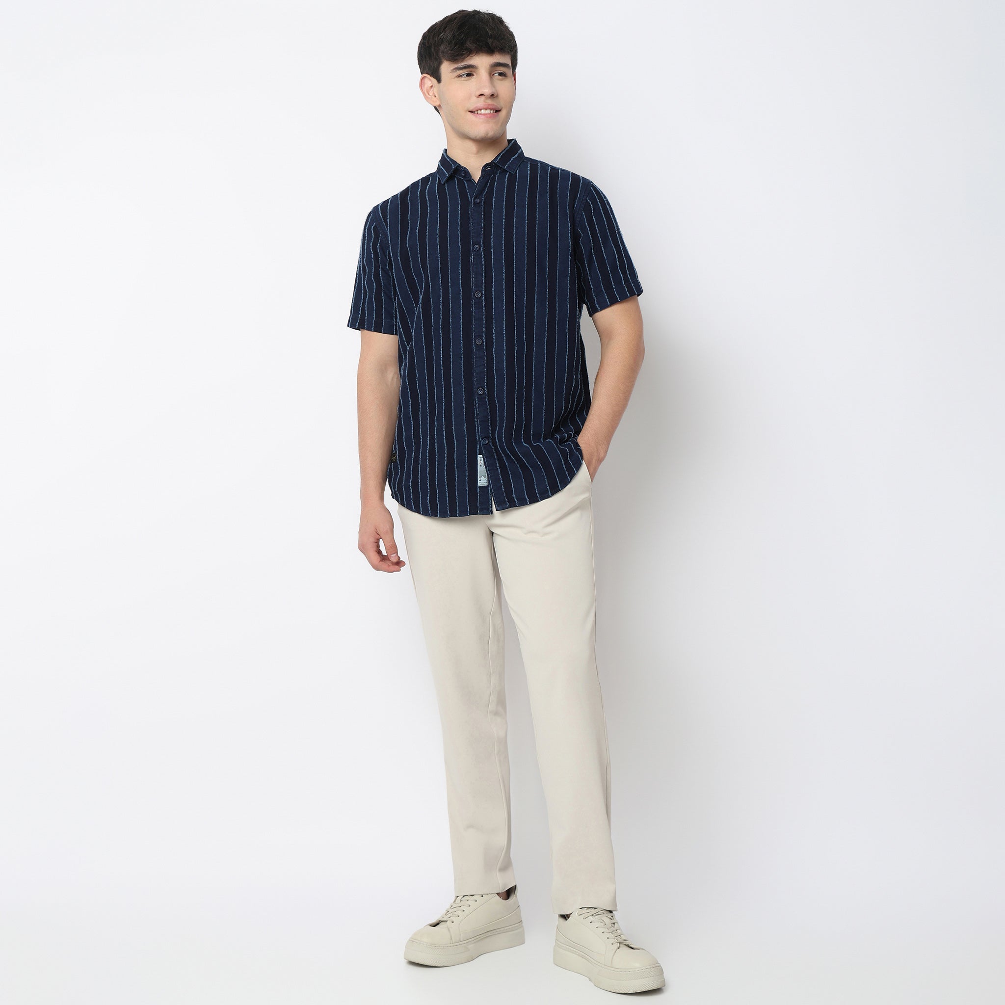 Band Collar Cotton Cruiser Shirt