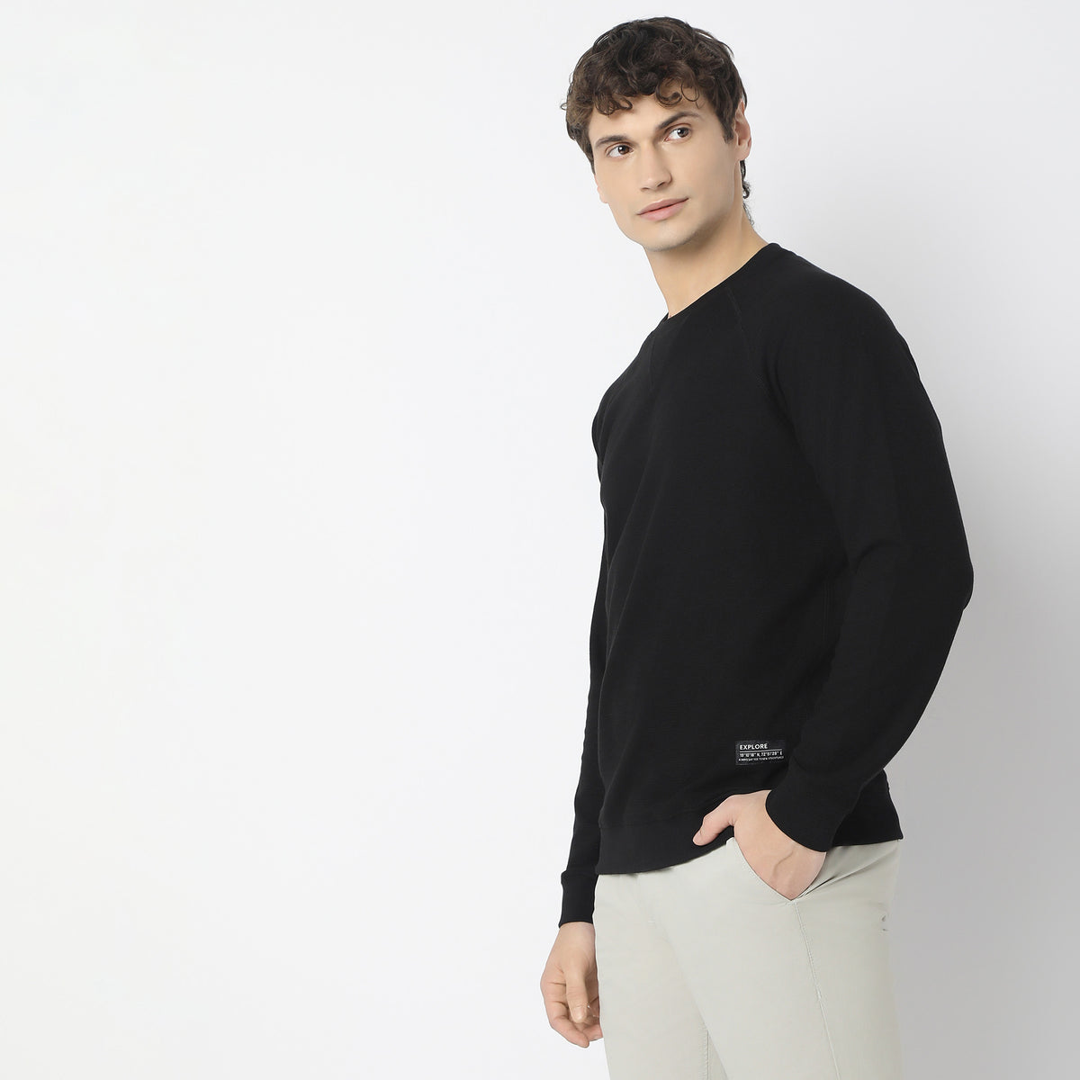 Regular Fit Solid Sweat Tees