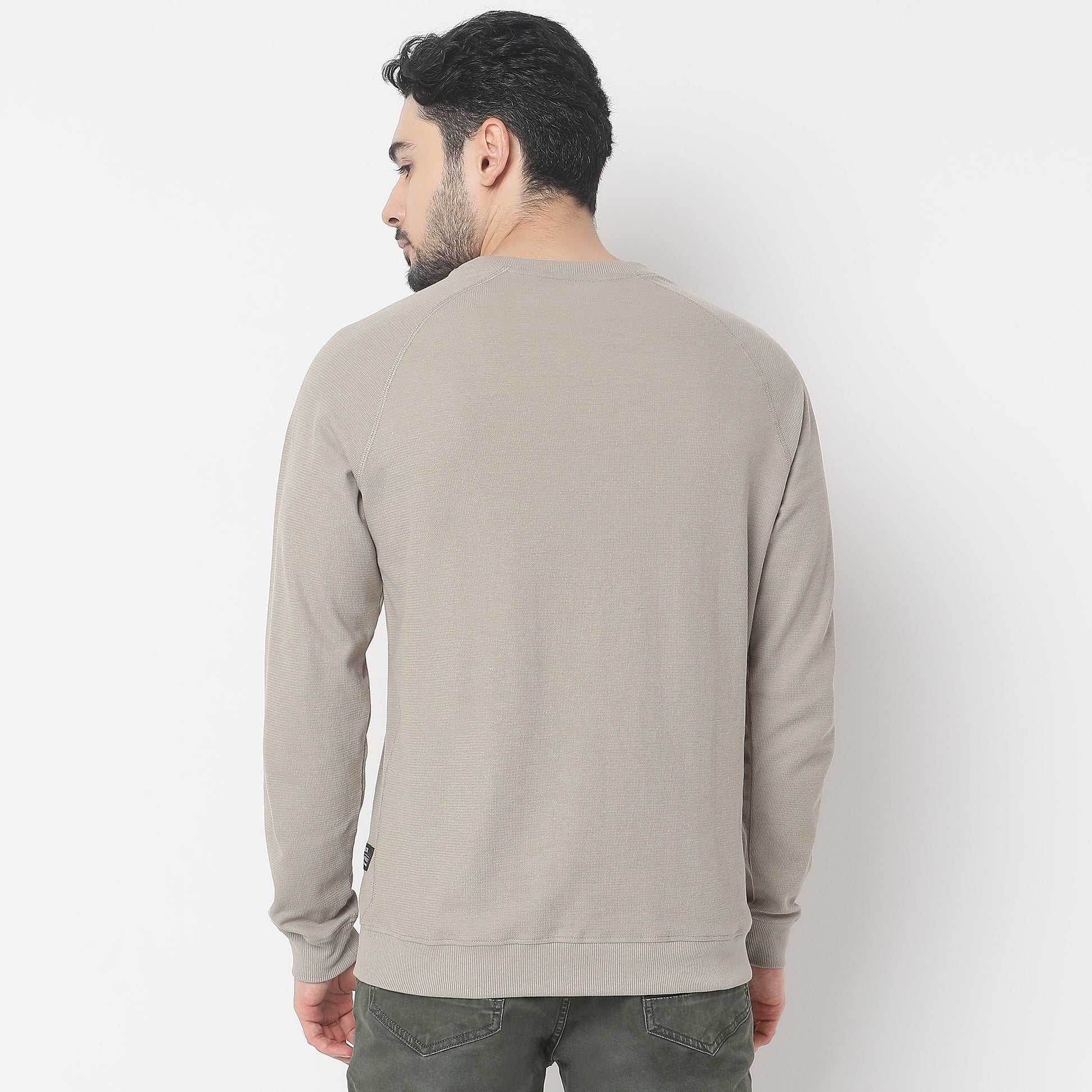 Buy Men Regular Fit Solid Raglan Sleeve Sweat Tee  - Style Union