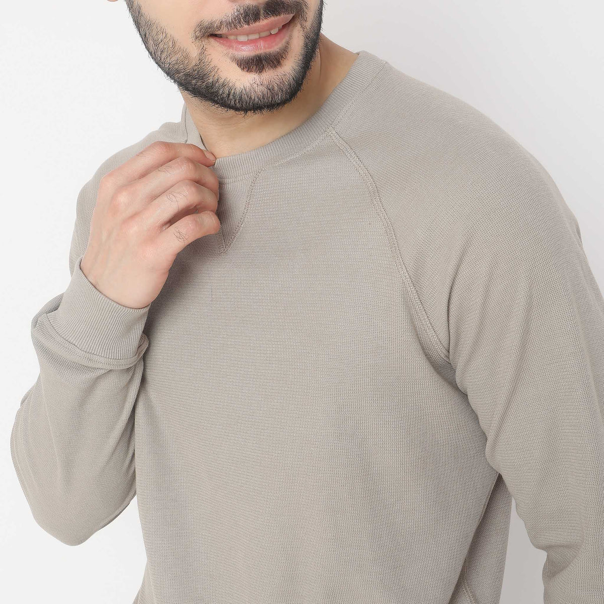 Regular Fit Solid Sweat Tees